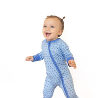 BLUE MINI HEARTS | ZIPPER ONE PIECE