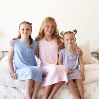 PURPLE MINI HEARTS | RUFFLE SLEEVE DRESS