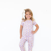 PURPLE GRID + ORANGES | SHORT SLEEVE