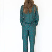 HOLIDAY BOWS | WOMEN'S BUTTON UP LONG SLEEVE SET