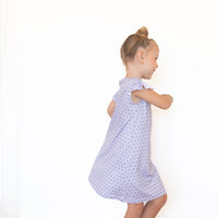PURPLE MINI HEARTS | RUFFLE SLEEVE DRESS