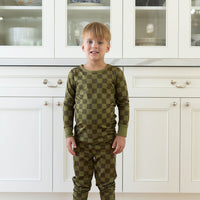 OLIVE CHECKER | LONG SLEEVE