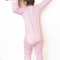 PINK + WHITE MINI HEARTS | ZIPPER ONE PIECE