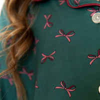 HOLIDAY BOWS | GIRLS' BUTTON UP LONG SLEEVE SET