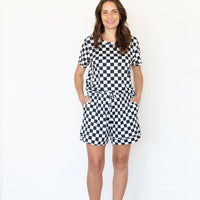 BLACK + WHITE CHECKER | WOMEN'S SHORT SET