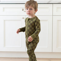 OLIVE CHECKER | ZIPPER ONE PIECE
