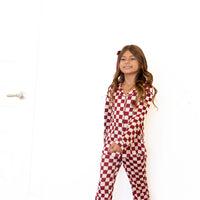 CRANBERRY CHECKER | GIRLS' BUTTON UP LONG SLEEVE SET