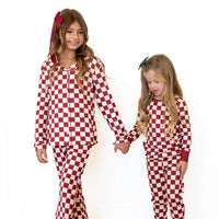 CRANBERRY CHECKER | GIRLS' BUTTON UP LONG SLEEVE SET