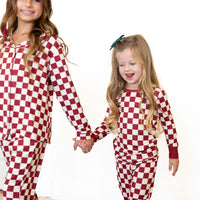 CRANBERRY CHECKER | GIRLS' BUTTON UP LONG SLEEVE SET