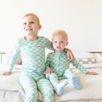 GREEN HAPPY CHECKER | LONG SLEEVE