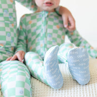 GREEN HAPPY CHECKER | FOOTIE ONE PIECE