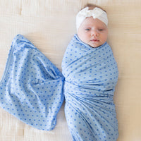 BLUE MINI HEARTS | SWADDLE