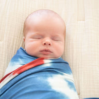 RED + WHITE + BLUE TIE DYE | SWADDLE