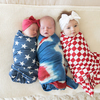 RED + WHITE + BLUE TIE DYE | SWADDLE