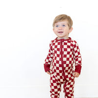 CRANBERRY CHECKER | ZIPPER ONE PIECE