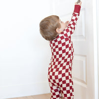 CRANBERRY CHECKER | ZIPPER ONE PIECE