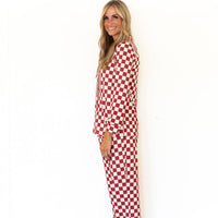 CRANBERRY CHECKER | WOMEN'S BUTTON UP LONG SLEEVE SET