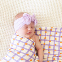 PURPLE GRID + ORANGES | SWADDLE
