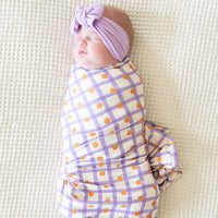 PURPLE GRID + ORANGES | SWADDLE