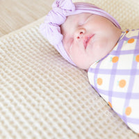 PURPLE GRID + ORANGES | SWADDLE
