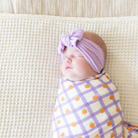PURPLE GRID + ORANGES | SWADDLE
