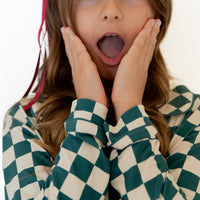 FOREST GREEN CHECKER | GIRLS' BUTTON UP LONG SLEEVE SET
