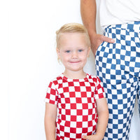 DENIM BLUE + WHITE CHECKER | MEN'S PANTS