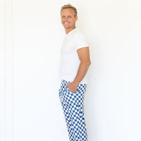 DENIM BLUE + WHITE CHECKER | MEN'S PANTS
