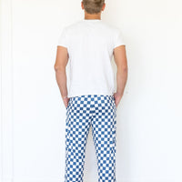 DENIM BLUE + WHITE CHECKER | MEN'S PANTS