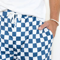 DENIM BLUE + WHITE CHECKER | MEN'S PANTS