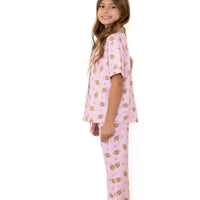 PINK FOOTBALL | GIRLS' BUTTON UP SHORT SLEEVE SET