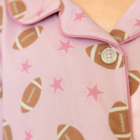 PINK FOOTBALL | GIRLS' BUTTON UP SHORT SLEEVE SET