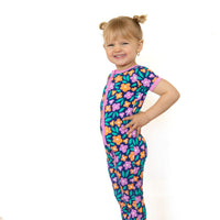 SPRING FLORAL | NEW* SHORT SLEEVE ZIPPER ONE PIECE