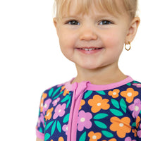 SPRING FLORAL | NEW* SHORT SLEEVE ZIPPER ONE PIECE