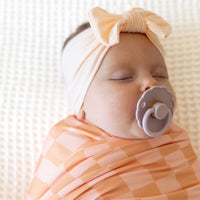 ORANGE + PEACH CHECKER | SWADDLE