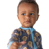 YELLOW TRIPPY CHECKER | ZIPPER ONE PIECE