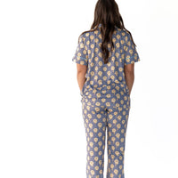 YELLOW TRIPPY CHECKER | WOMEN'S BUTTON UP SHORT SLEEVE SET