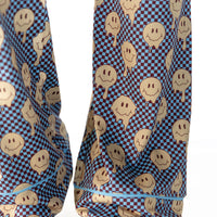 YELLOW TRIPPY CHECKER | WOMEN'S BUTTON UP SHORT SLEEVE SET