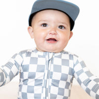 GREY + WHITE CHECKER | FOOTIE ONE PIECE