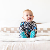 FOREST WAVY CHECKER | FOOTIE ONE PIECE