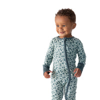 TEAL BIG SMILEY | ZIPPER ONE PIECE