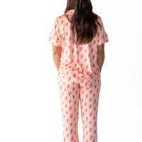 PINK LIGHTNING BOLTS | WOMEN'S BUTTON UP SHORT SLEEVE SET
