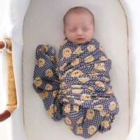YELLOW TRIPPY CHECKER | SWADDLE