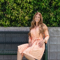 ORANGE + PEACH CHECKER | WOMEN'S ROBE