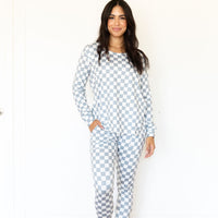 GREY + WHITE CHECKER | WOMEN'S LONG SLEEVE