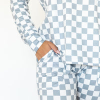 GREY + WHITE CHECKER | WOMEN'S LONG SLEEVE