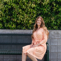 ORANGE + PEACH CHECKER | WOMEN'S ROBE