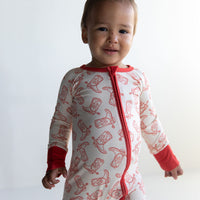 RED BOOTS | ZIPPER ONE PIECE