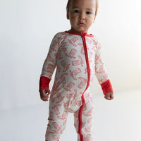 RED BOOTS | ZIPPER ONE PIECE