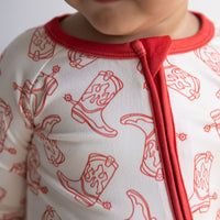 RED BOOTS | ZIPPER ONE PIECE